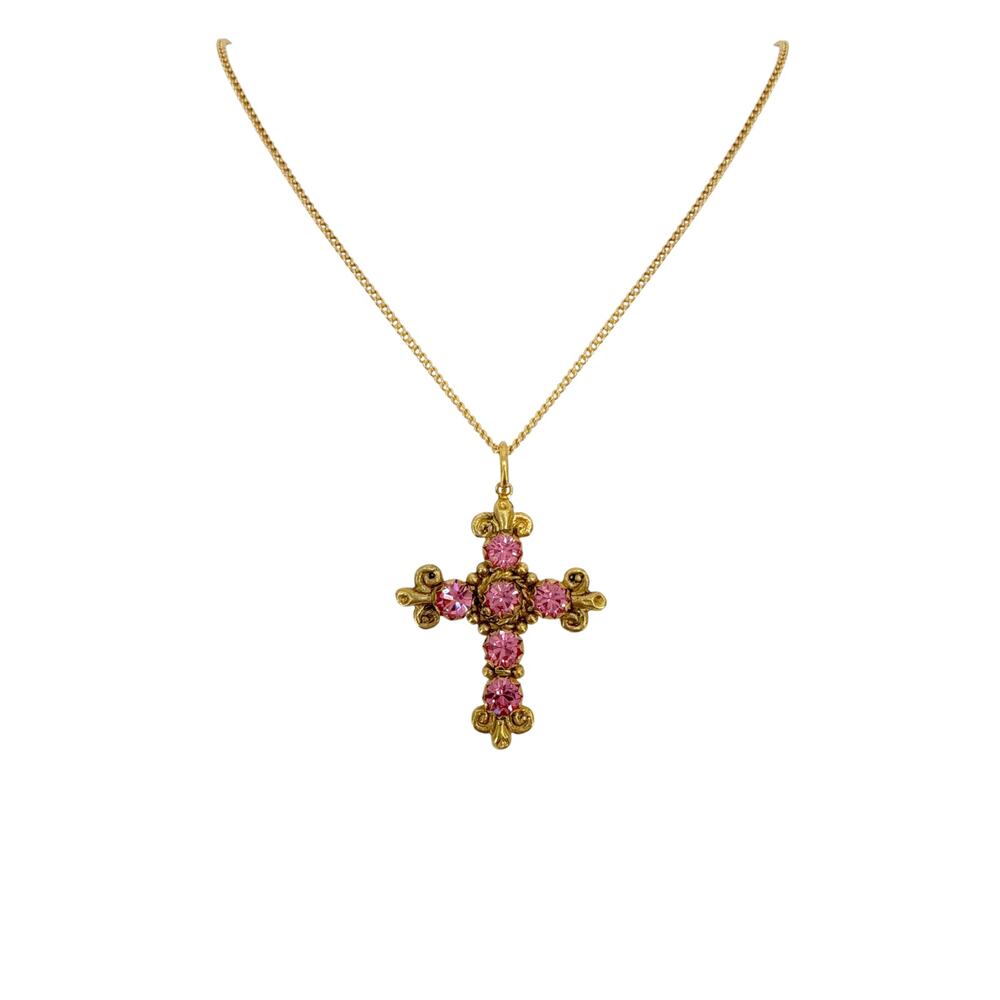 VIRGINS SAINTS & ANGELS VSA Addie Charm Necklace Gold & Pink